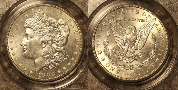 1900 Morgan Silver Dollar PCGS MS-63 camera small