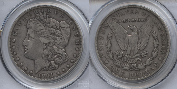 1901 Morgan Silver Dollar PCGS VF-30 small