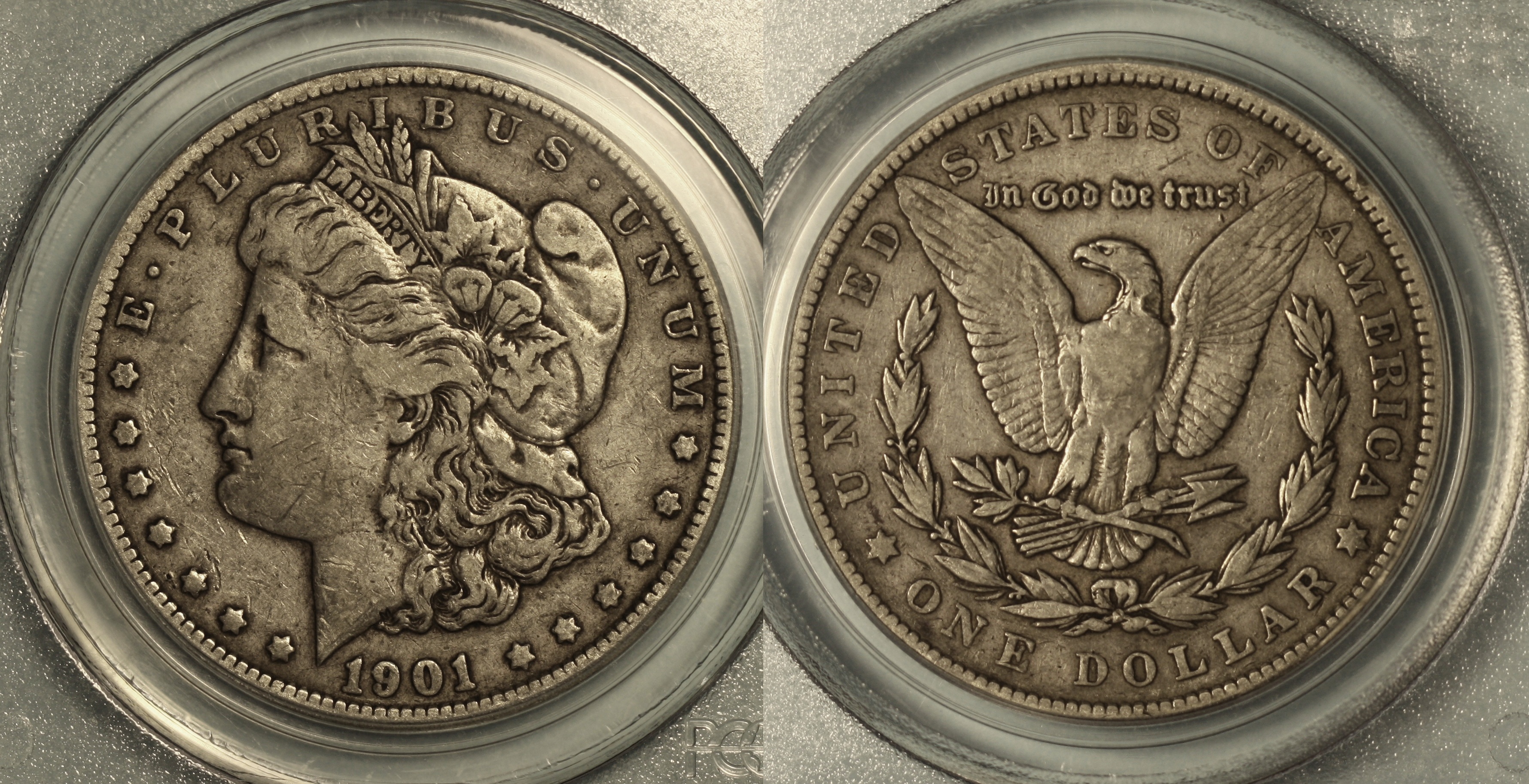 1901 Morgan Silver Dollar PCGS VF-30 camera