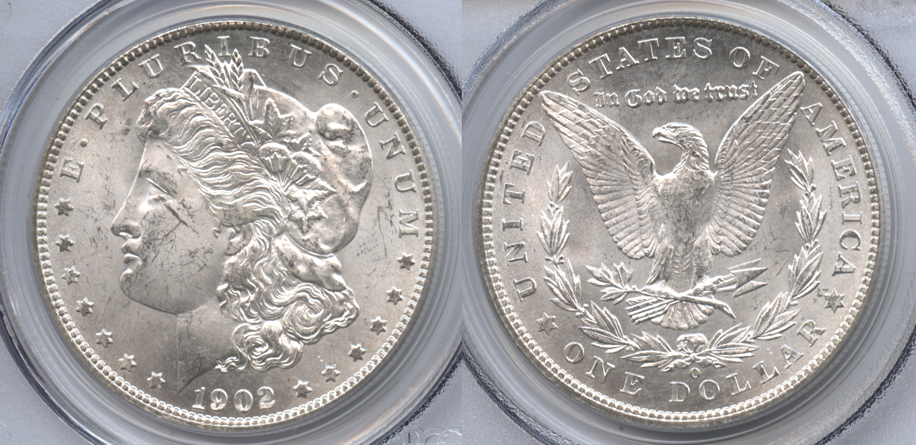 1902-O Morgan Silver Dollar PCGS MS-63 VAM-11, Doubled Reverse