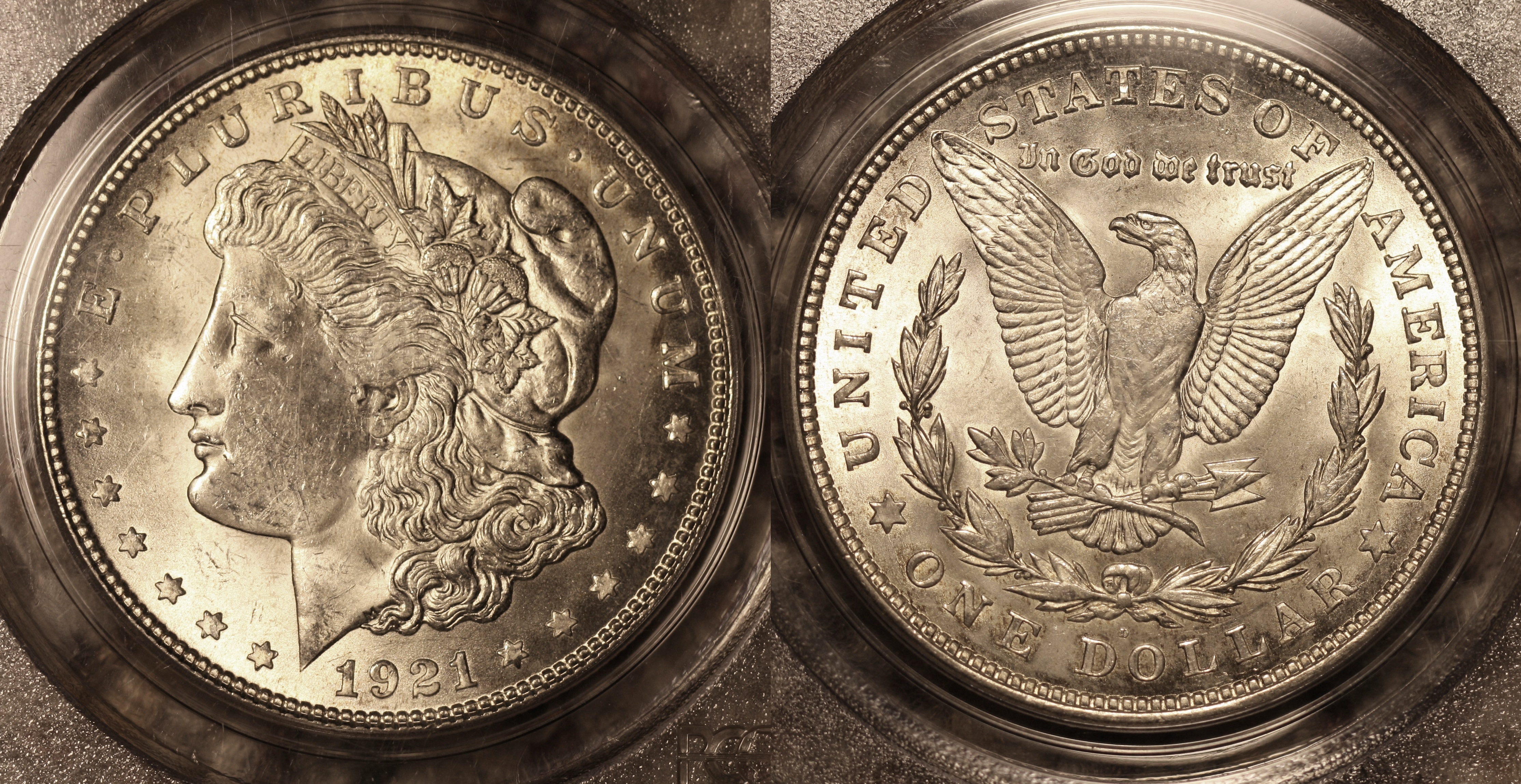 1921-D Morgan Silver Dollar PCGS MS-63 camera