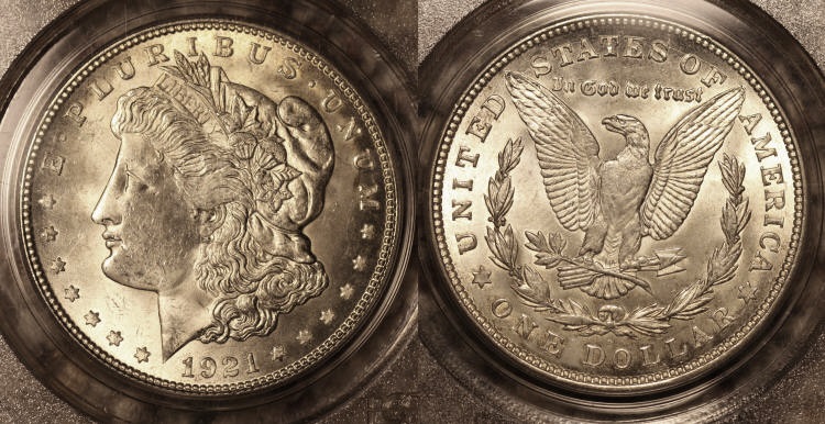 1921-D Morgan Silver Dollar PCGS MS-63 camera small