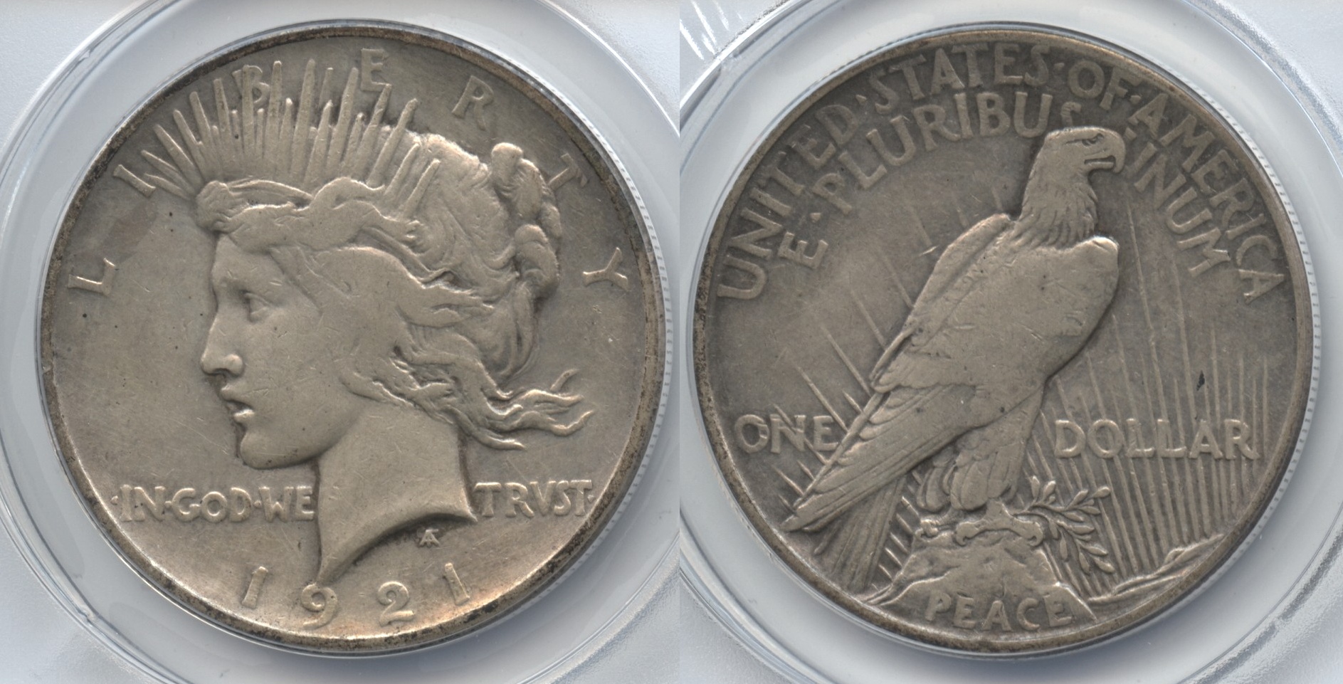 1921 Peace Silver Dollar ANACS VF-30 Details Cleaned