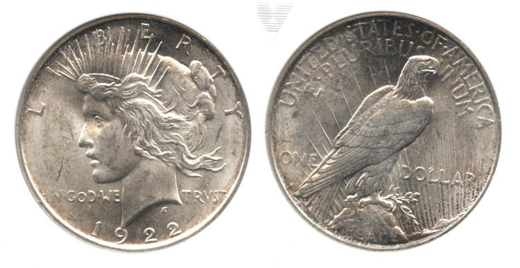 1922-D Peace Silver Dollar ANACS MS-63 small
