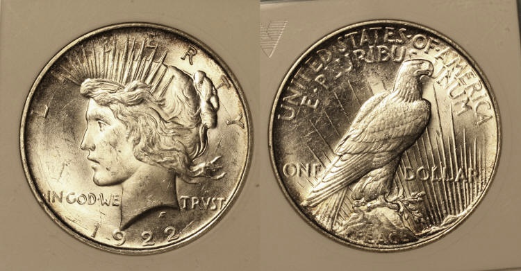 1922-D Peace Silver Dollar ANACS MS-63 camera small
