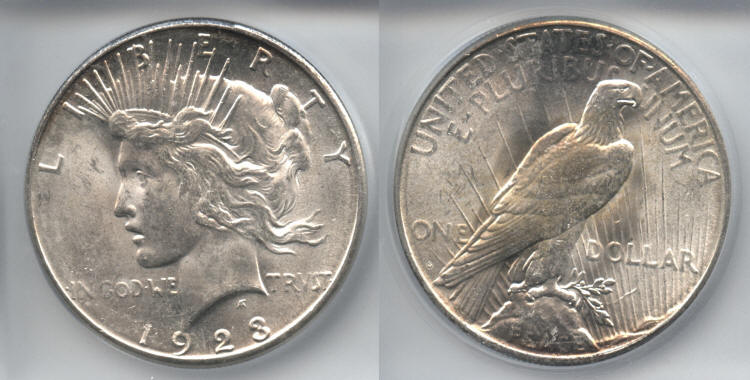 1923-S Peace Silver Dollar ICG MS-64 small