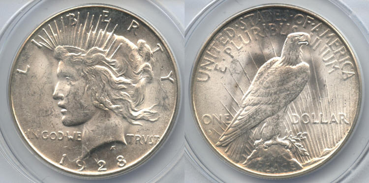 1928-S Peace Silver Dollar ANACS MS-63 small