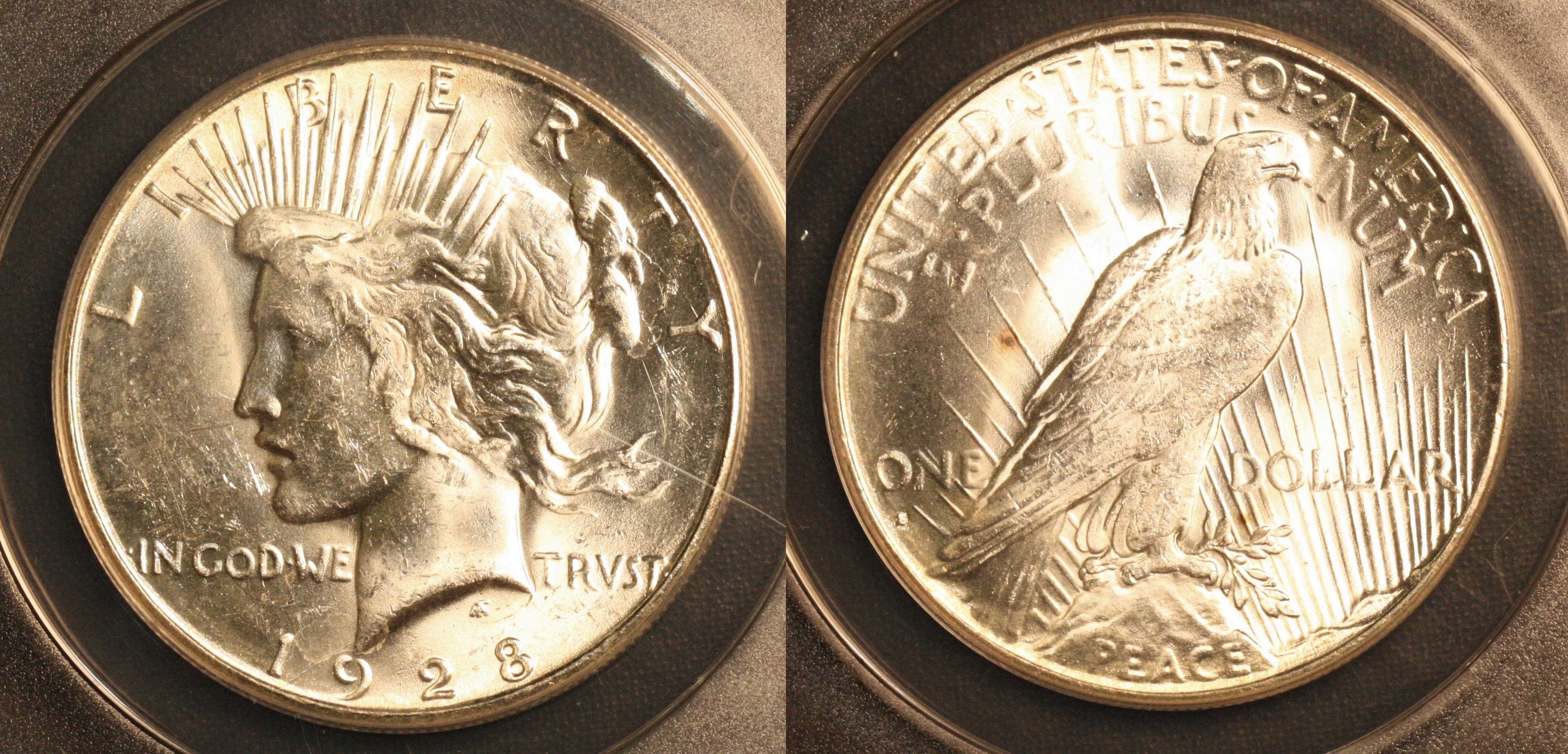 1928-S Peace Silver Dollar ANACS MS-63 camera