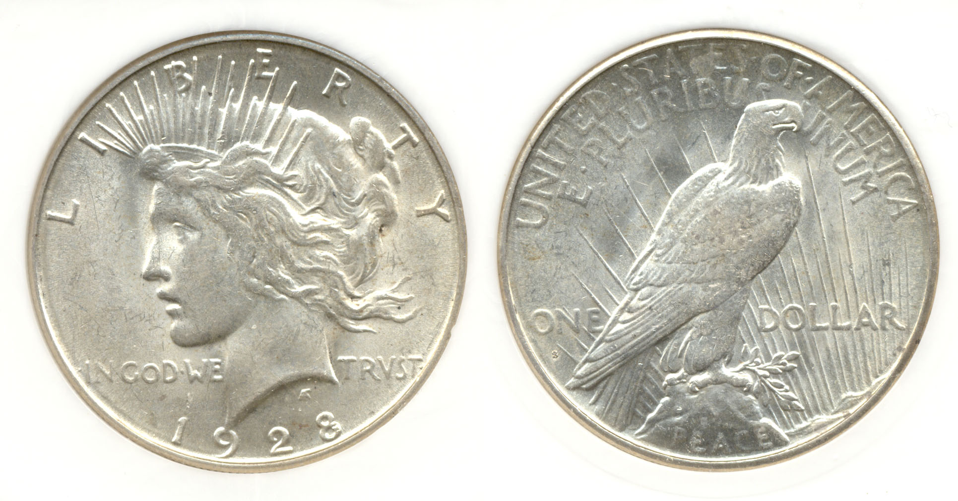 1928-S Peace Silver Dollar in PCI MS-62