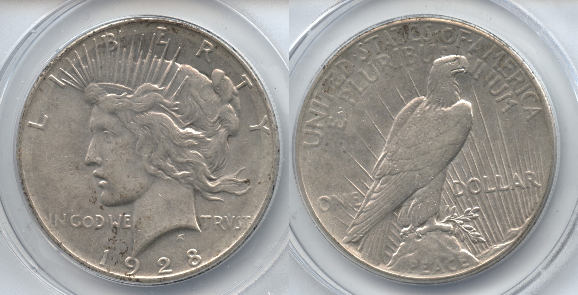 1928 Peace Silver Dollar ANACS EF-45