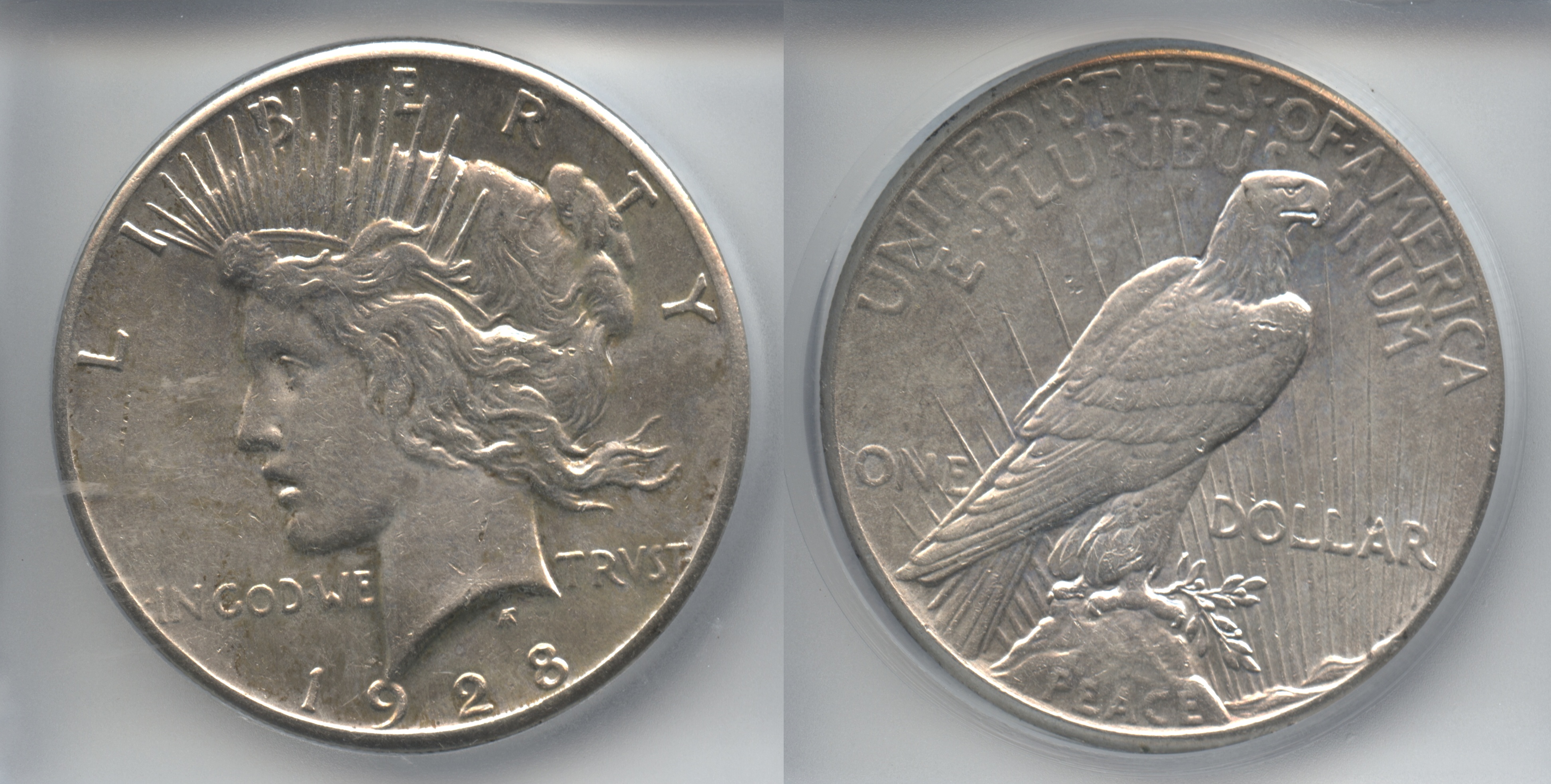 1928 Peace Silver Dollar ICG AU-58