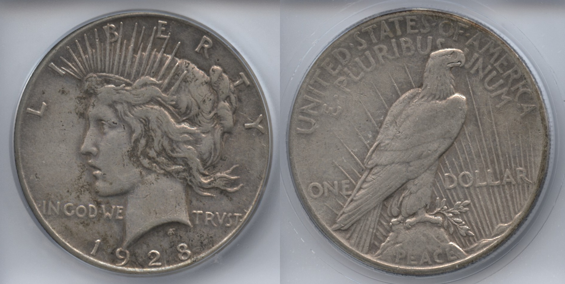 1928 Peace Silver Dollar ICG EF-40