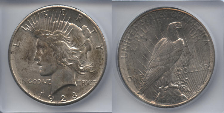 1928 Peace Silver Dollar ICG MS-63 small