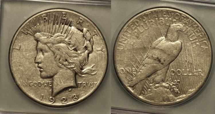 1928 Peace Silver Dollar ICG VF-30 Details camera small