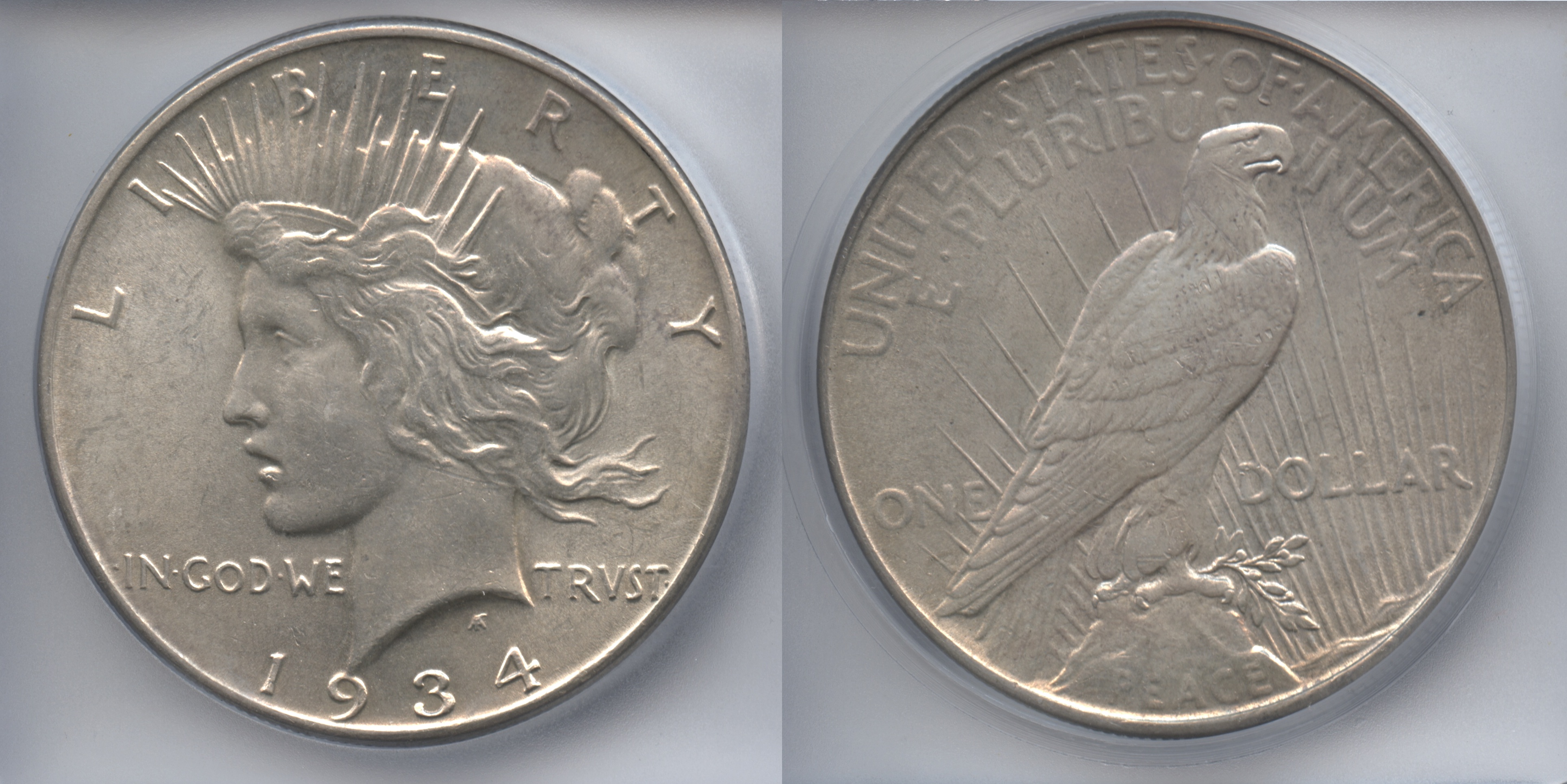 1934 Peace Silver Dollar ICG MS-63