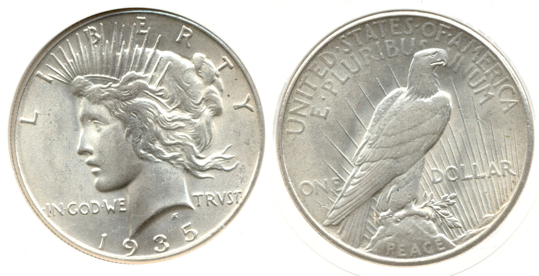 1935 Peace Silver Dollar in PCI MS-64