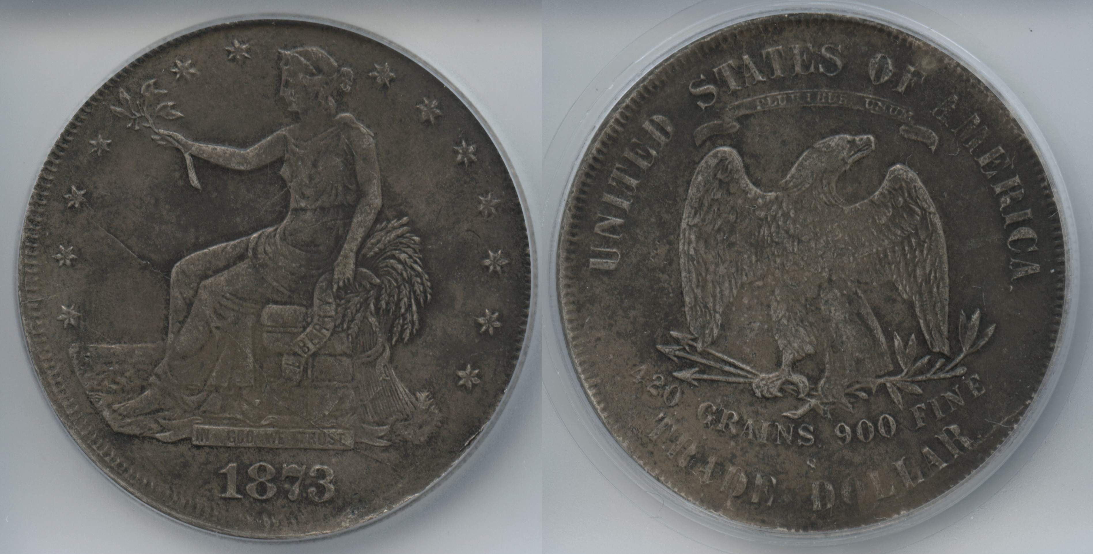 1873-S Trade Dollar ICG Not Genuine