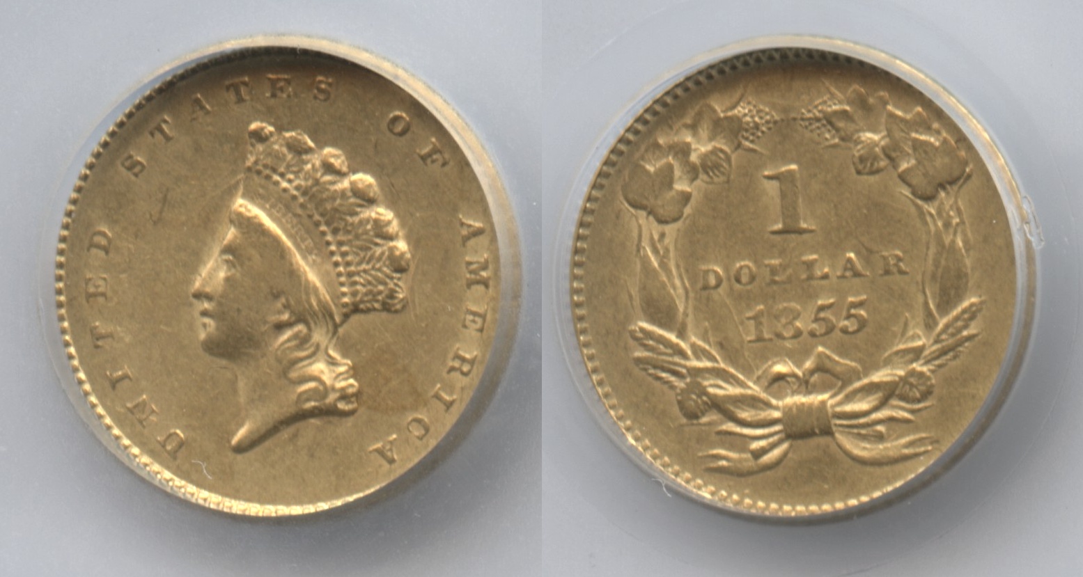 1855 Type 2 Gold Dollar SEGS AU-58
