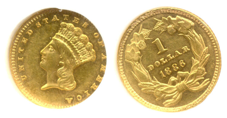 1886 Gold Dollar PCI Proof-60 small