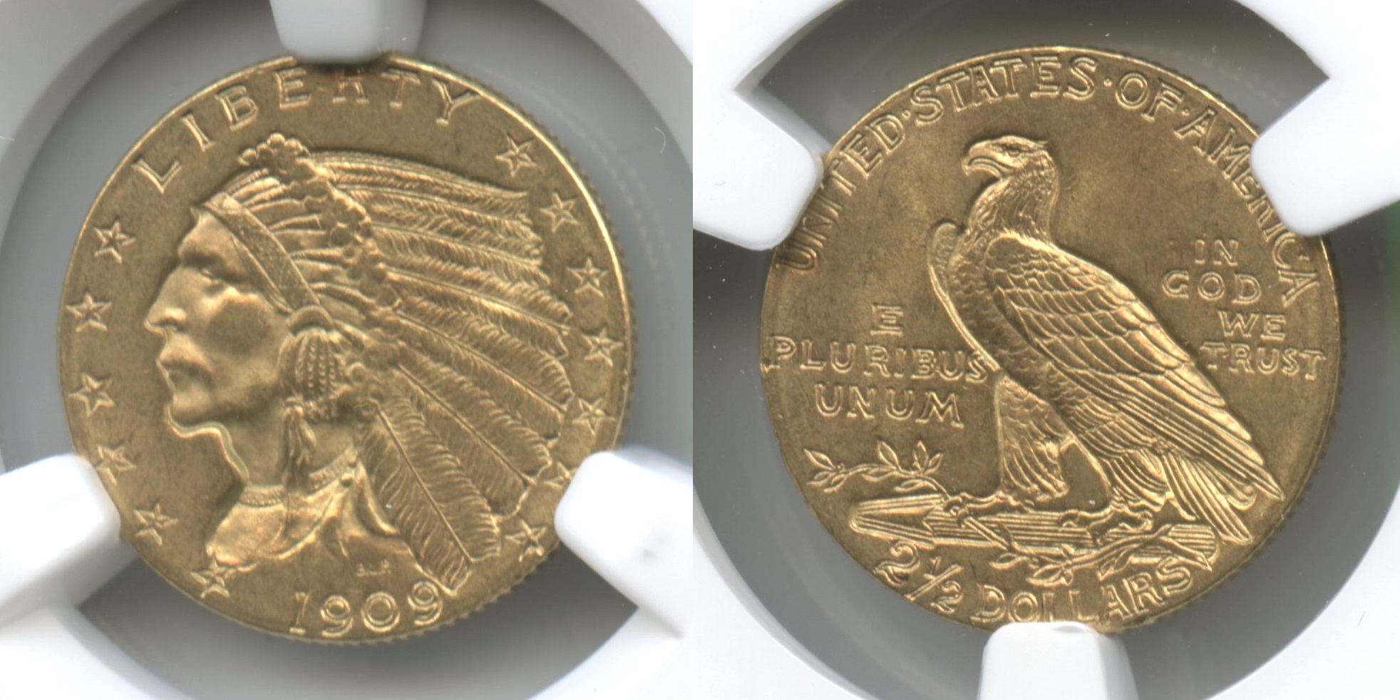 1909 Indian Head Gold Quarter Eagle NGC MS-64
