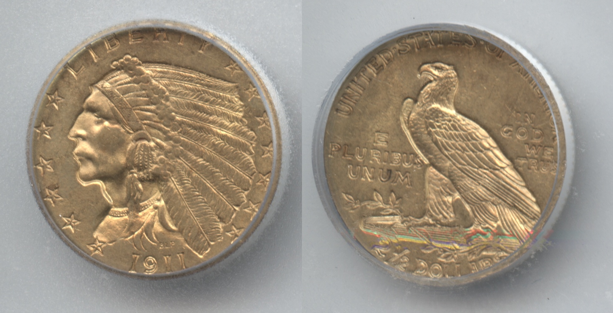 1911 Indian Head Gold $2.50 Quarter Eagle ICG MS-63