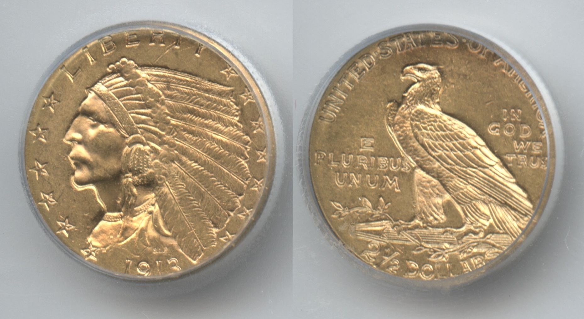 1913 Indian Head Gold $2.50 Quarter Eagle ICG MS-63