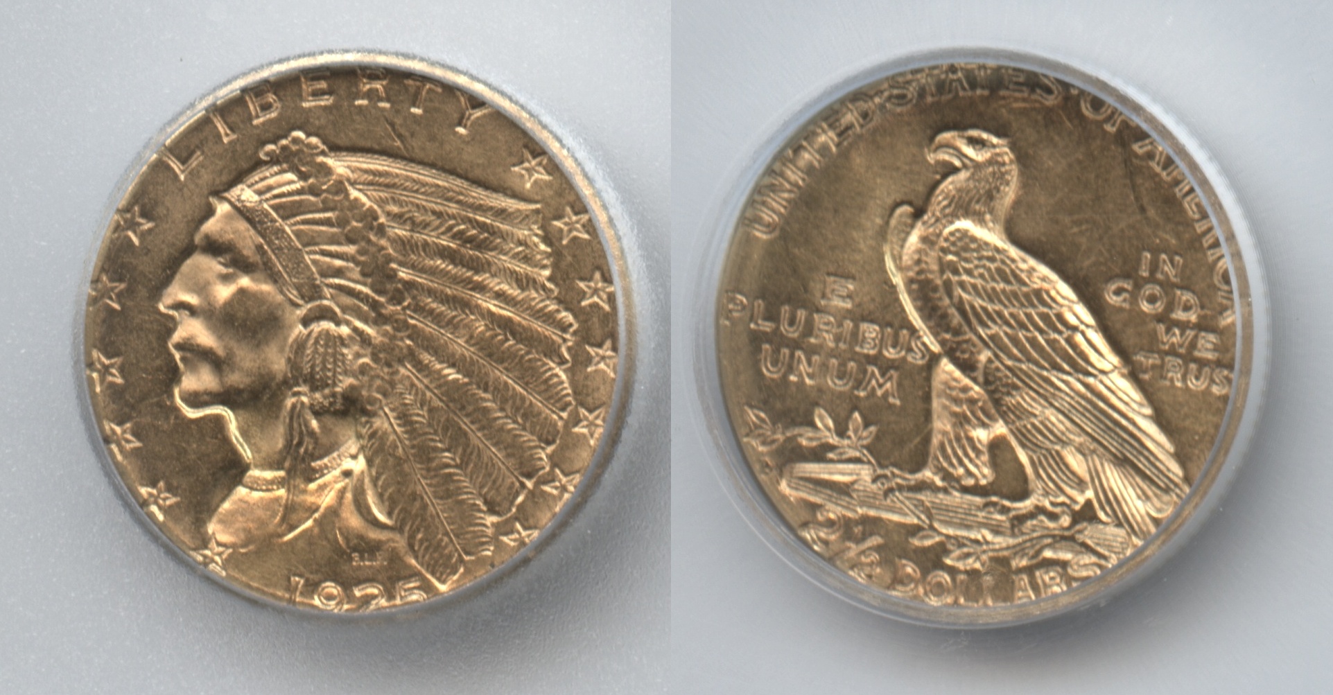 1925-D Indian Head Gold $2.50 Quarter Eagle ICG MS-62