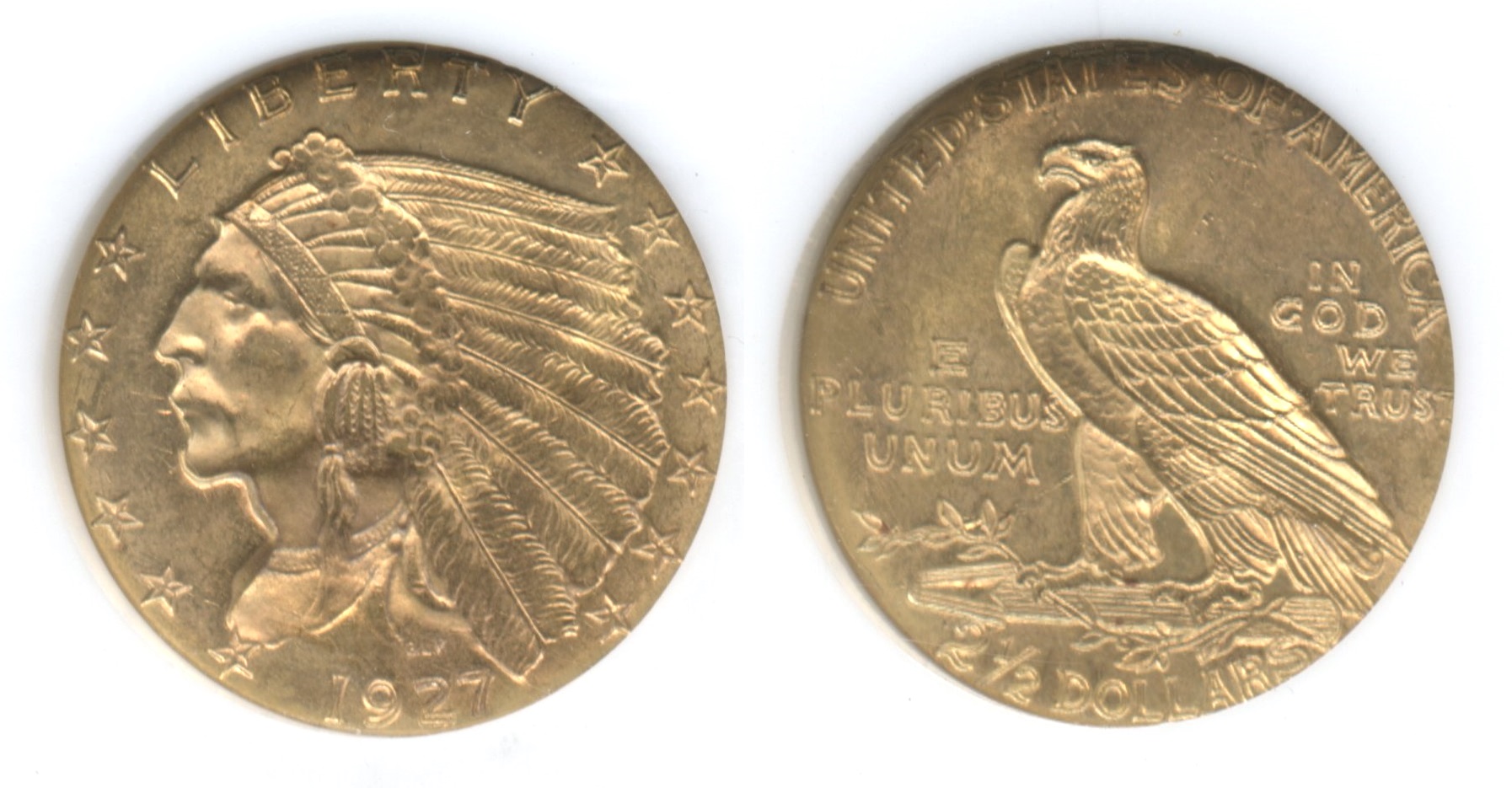 1927 Indian Head Gold Quarter Eagle NGC MS-64