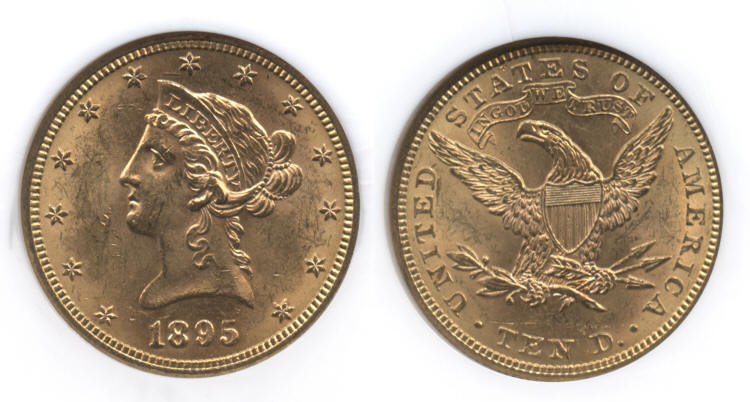 1895 Gold Liberty Head $10.00 Eagle NGC MS-62 small