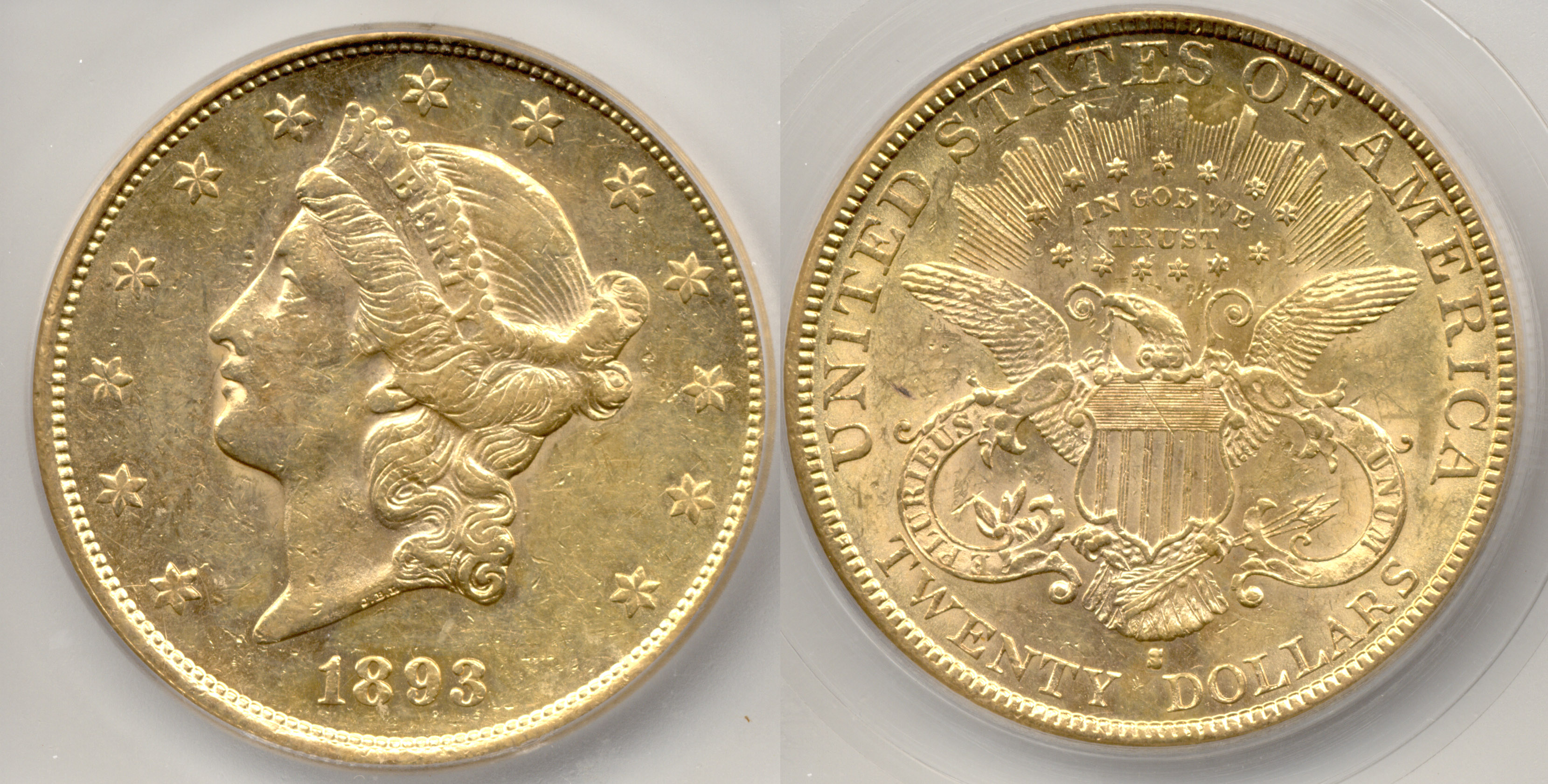 1893-S Gold $20.00 Double Eagle ICG AU-55