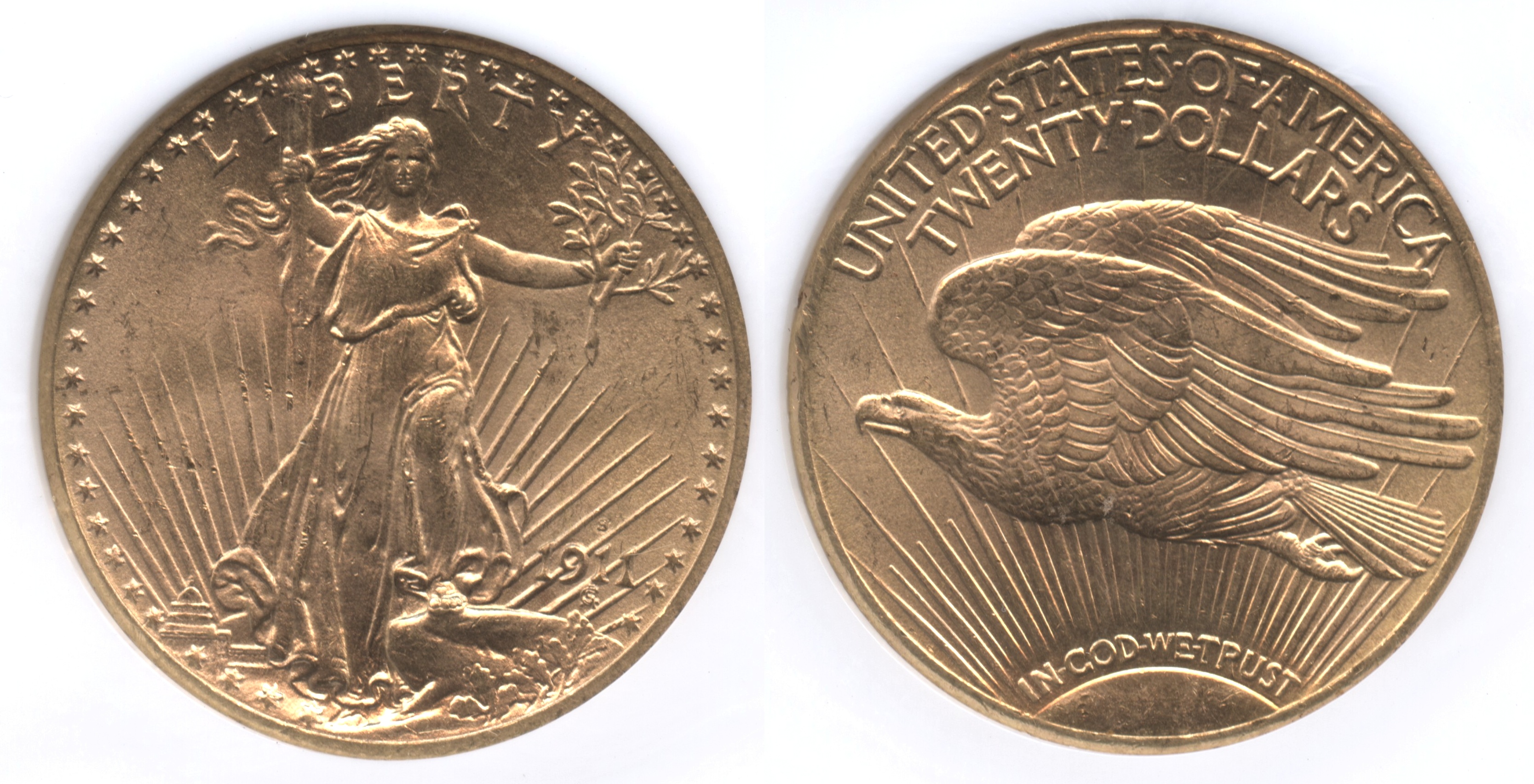 1911-S Saint Gaudens Double Eagle NGC MS-64