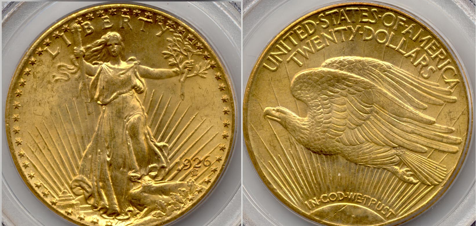 1926 Saint Gaudens Double Eagle PCGS MS-65
