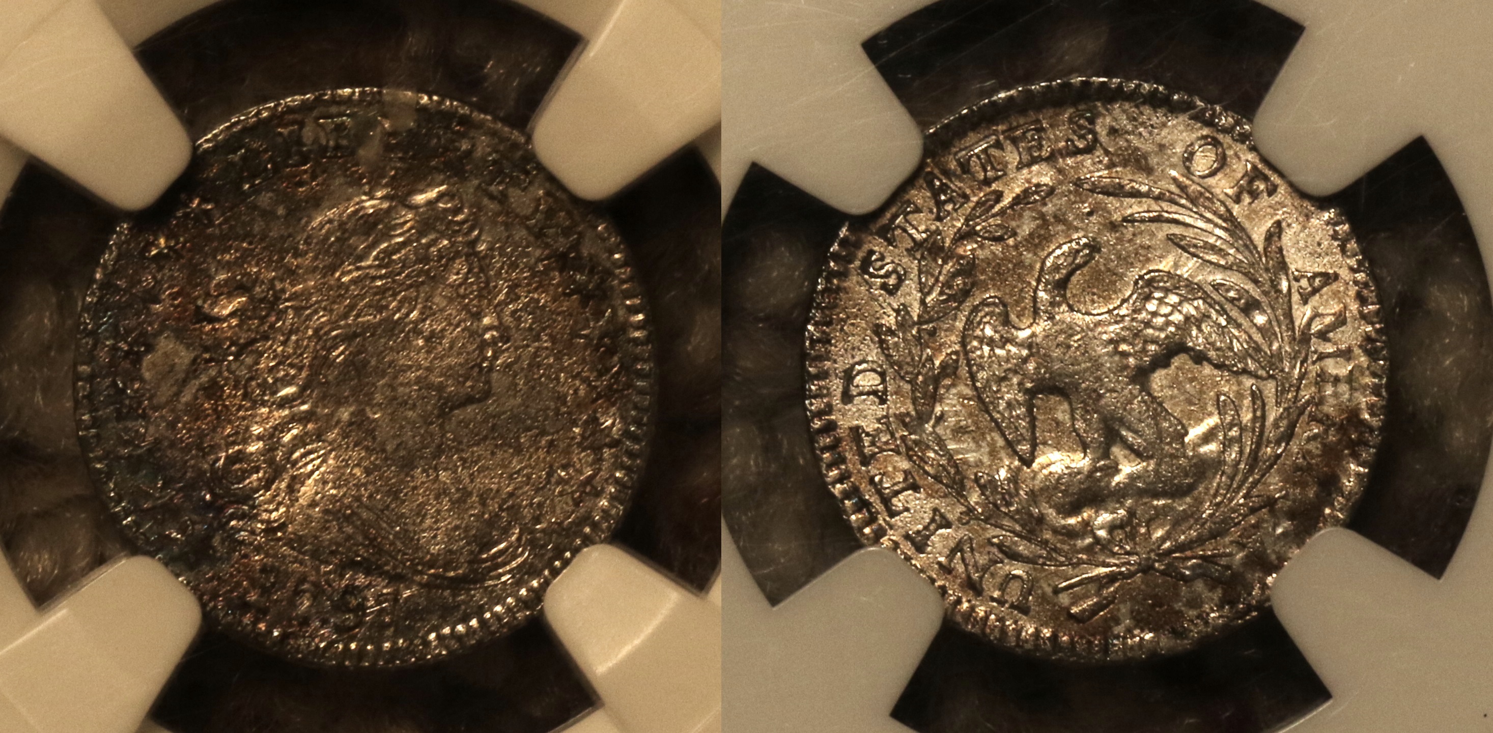 1797 Draped Bust Half Dime NGC AU Details camera
