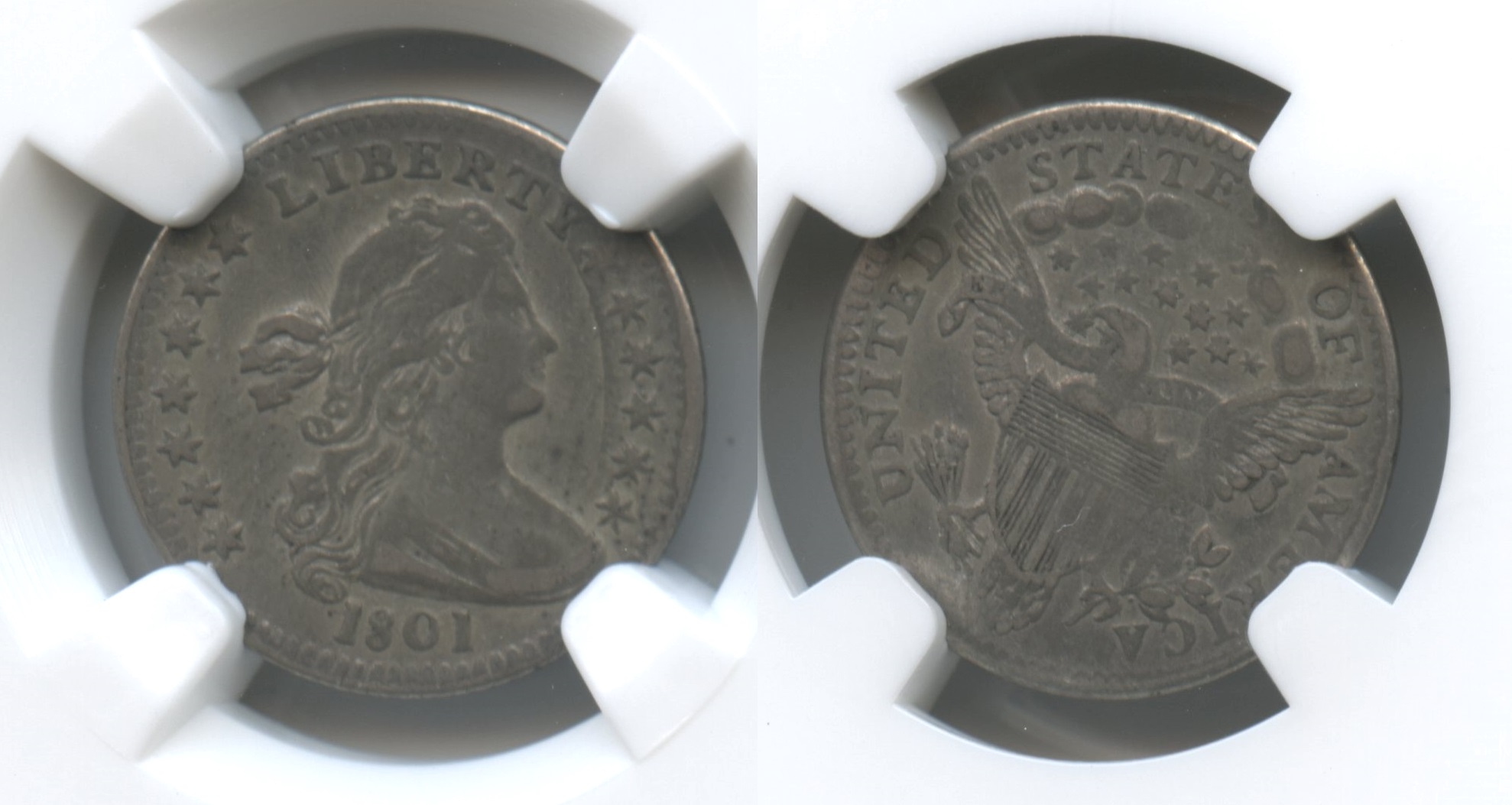 1801 Draped Bust Half Dime NGC VF Details