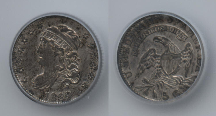 1829 Capped Bust Half Dime ICG AU-53 small