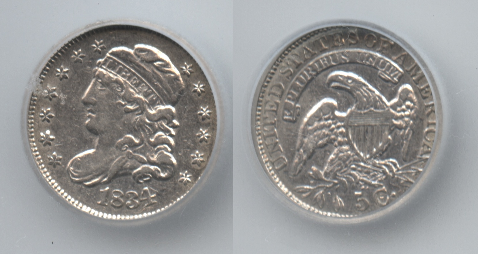 1834 Capped Bust Half Dime ICG AU-50