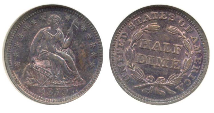 1850 Seated Liberty Half Dime NGC MS-64