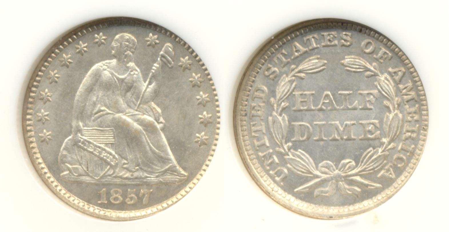 1857 Seated Liberty Half Dime NGC MS-65