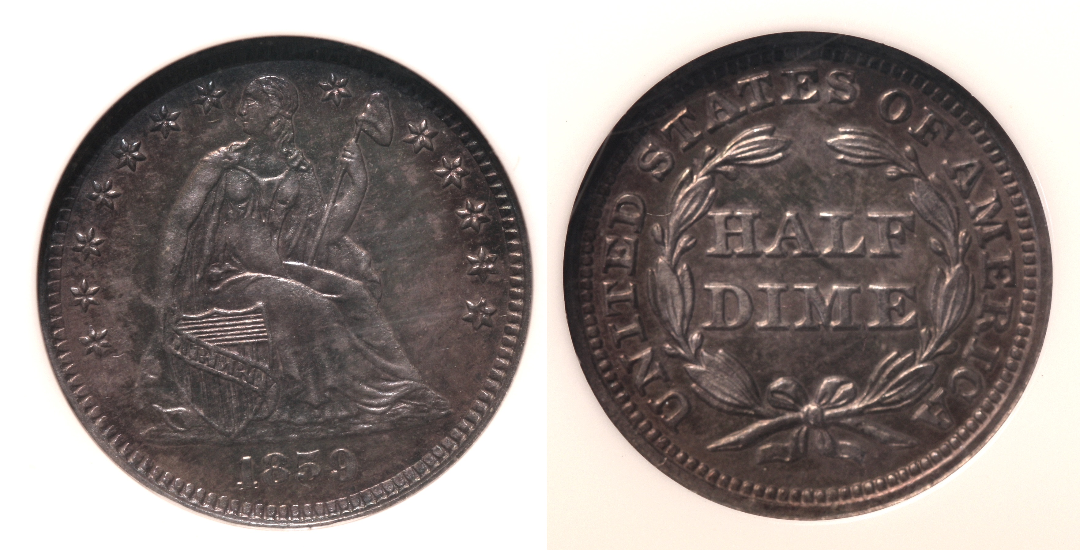 1859 Seated Liberty Half Dime NGC Proof-65 camera
