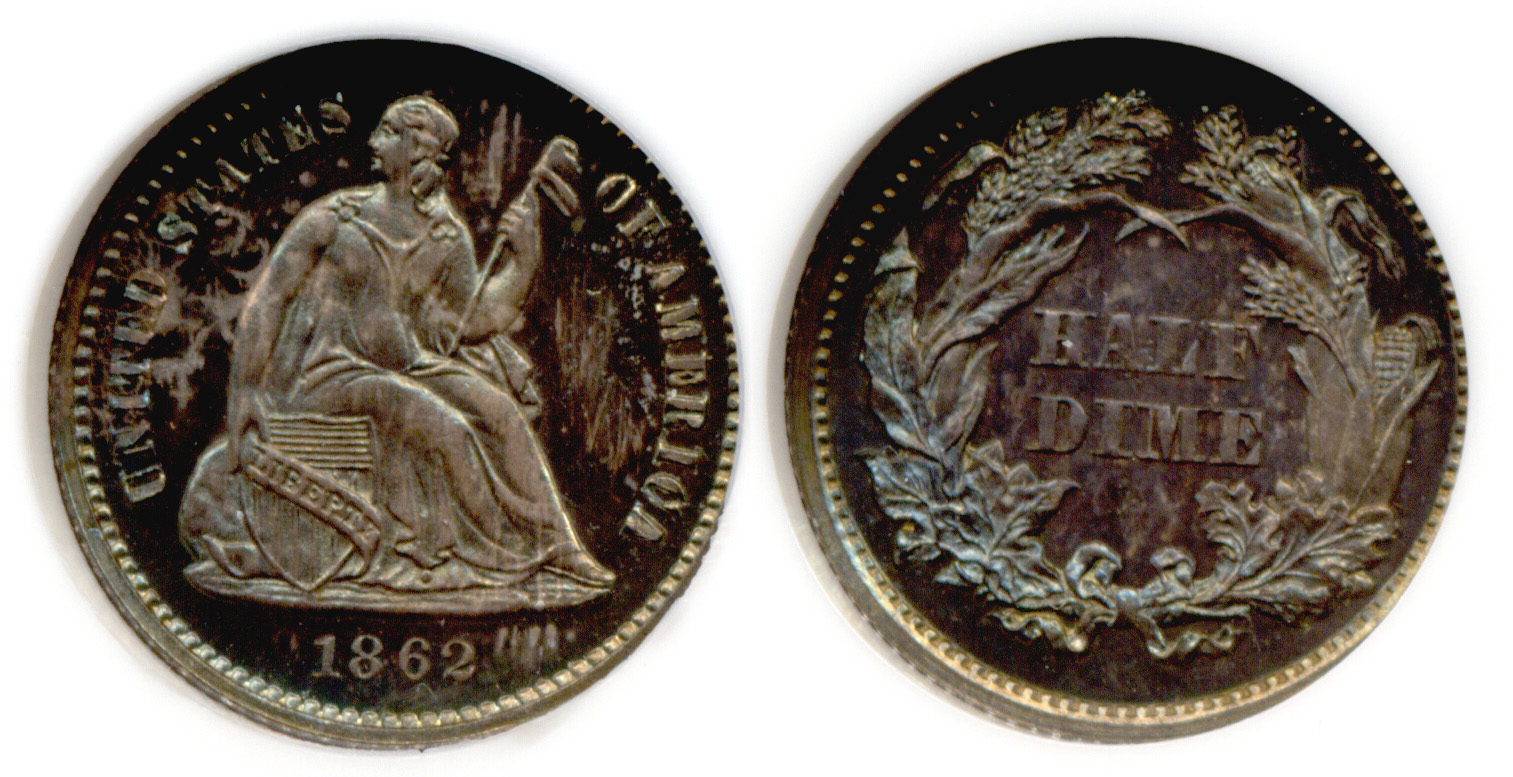 1862 Seated Liberty Half Dime NGC Proof-65