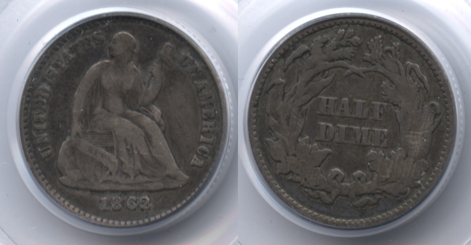 1862 Seated Liberty Half Dime PCGS Fine-12