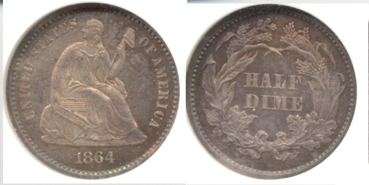 1864 Seated Liberty Half Dime NGC Proof-64
