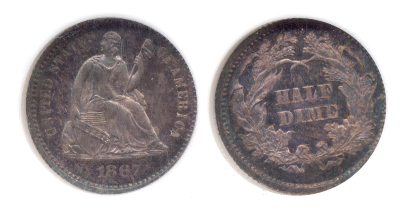 1867 Seated Liberty Half Dime NGC MS-66