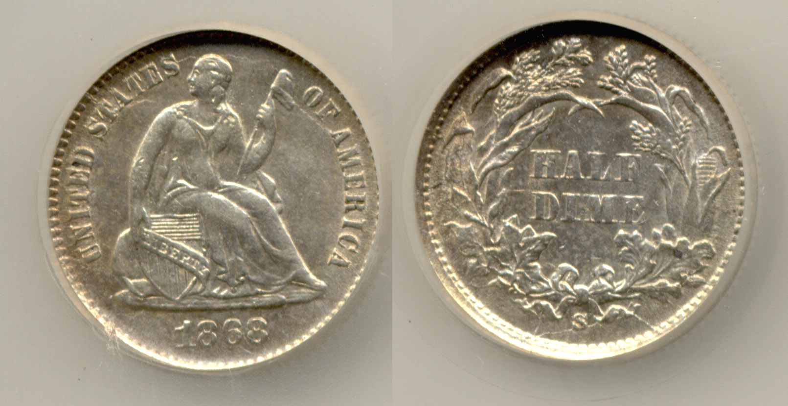 1868-S Seated Liberty Half Dime SEGS MS-60