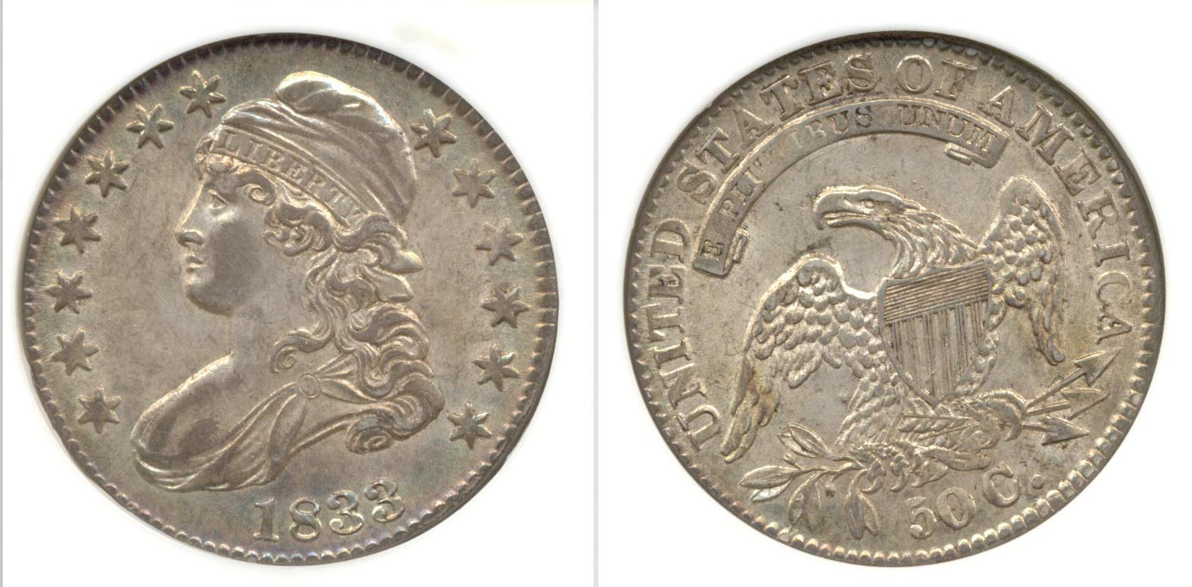 1833 Capped Bust Half Dollar NGC AU-55