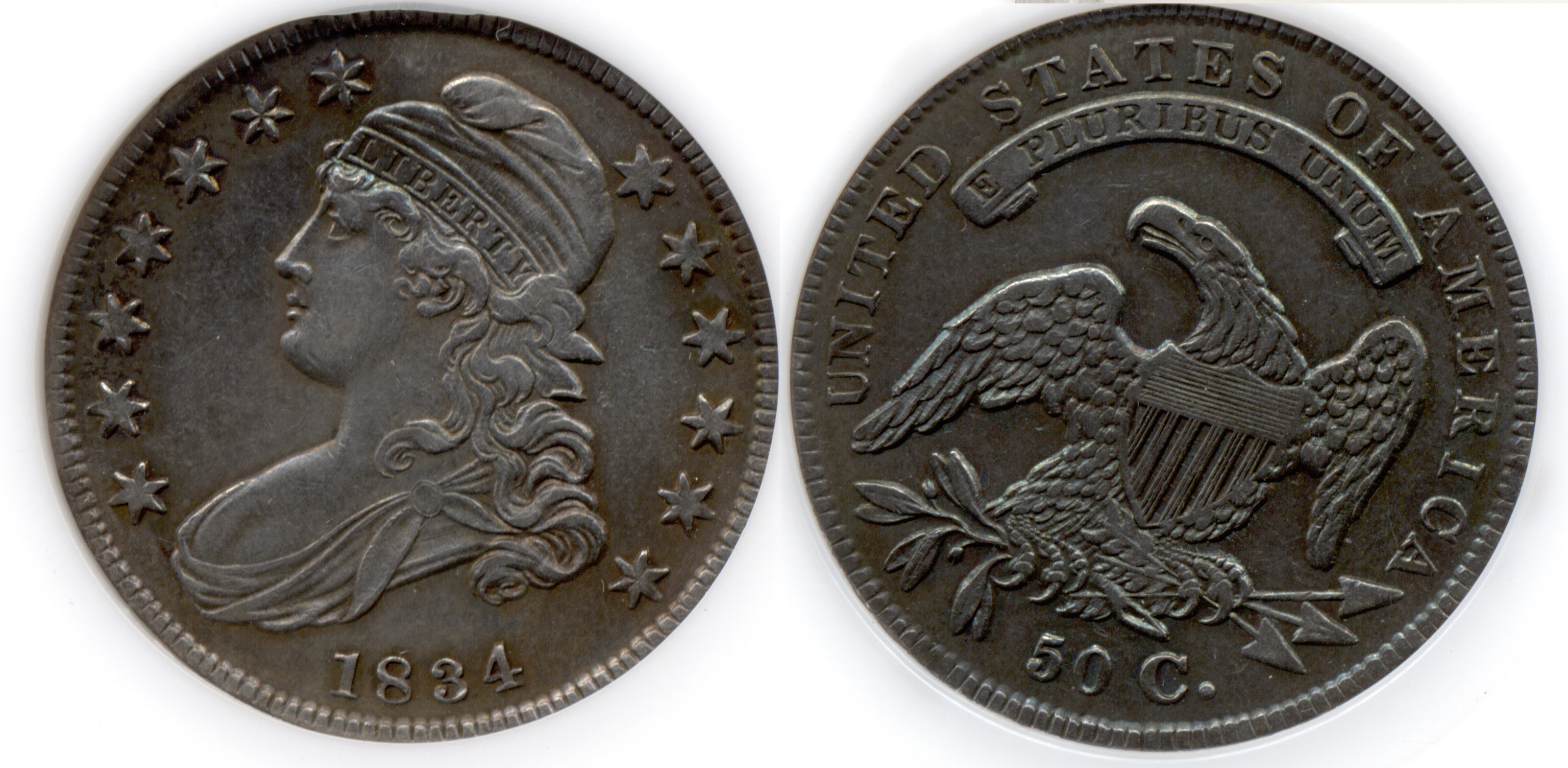 1834 Capped Bust Half Dollar PCI AU-50