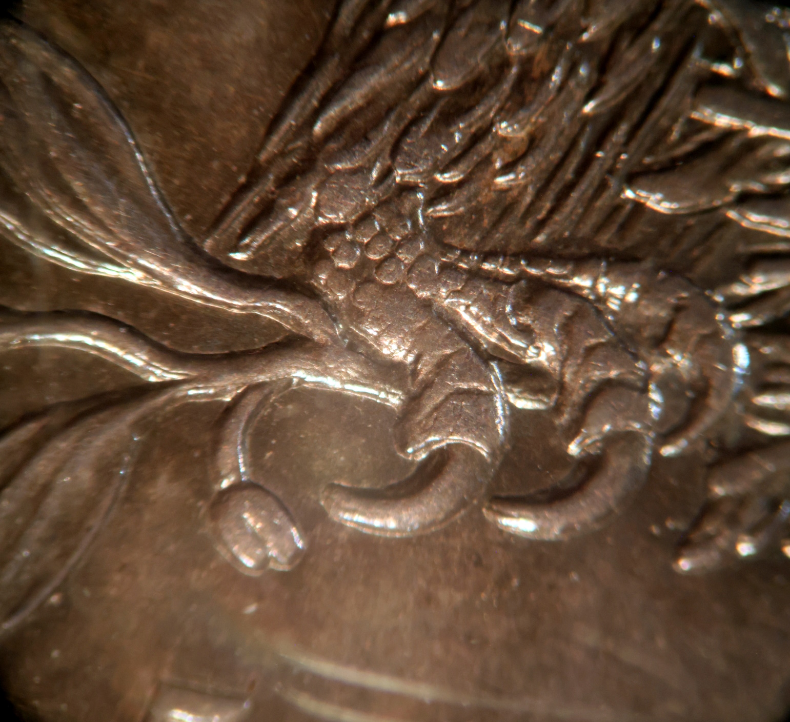 Eagle's talons on the left