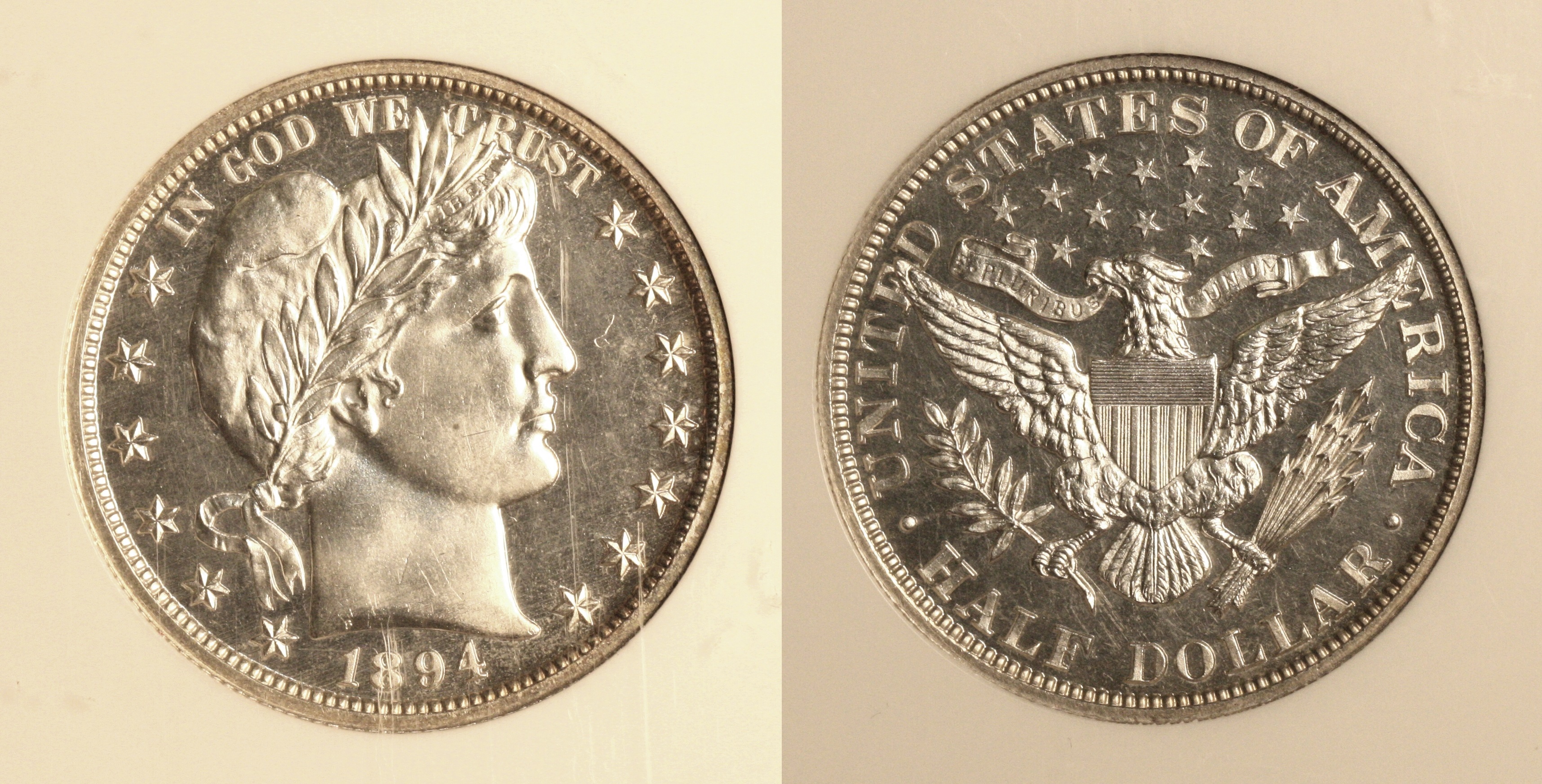1894 Barber Half Dollar NGC Proof-65 Cameo camera
