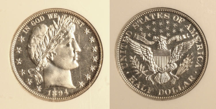 1894 Barber Half Dollar NGC Proof-65 Cameo camera small