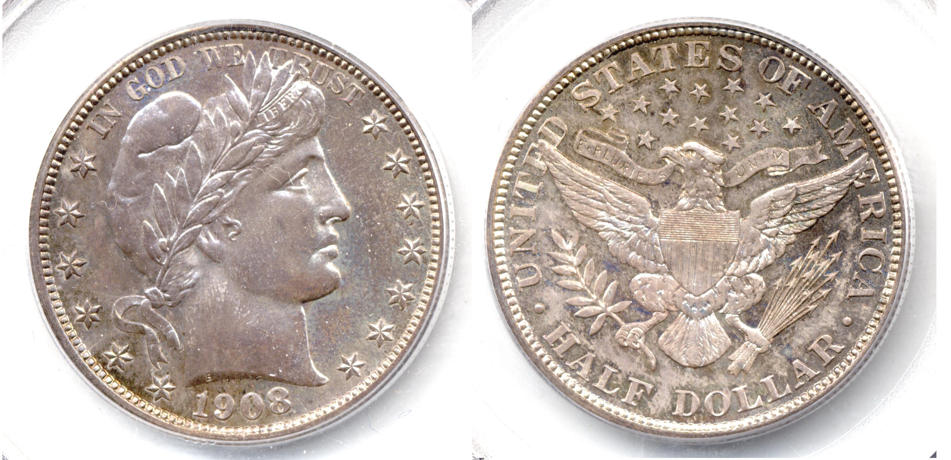 1908 Barber Half Dollar PCGS Proof-65